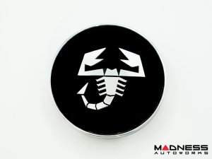 Center Wheel Caps - Black w/ Silver ABARTH Scorpion - 60mm